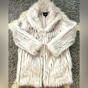 Off white furry Express coat